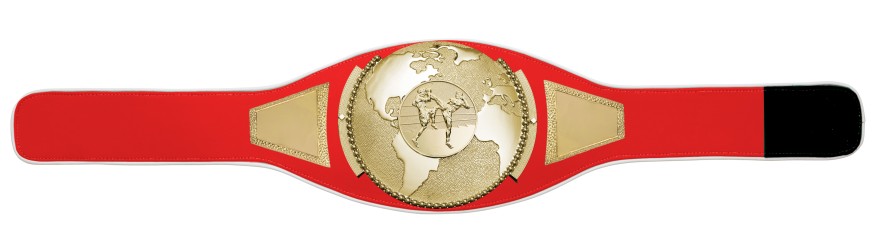 THAI BOXING CHAMPIONSHIP BELT PROGLOBE/G/TBOG - AVAILABLE IN 6+ COLOURS